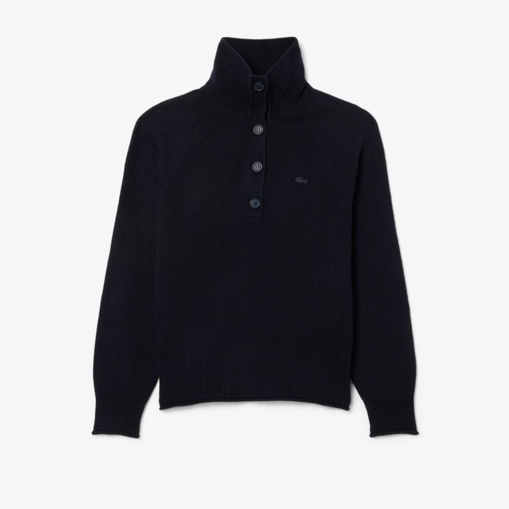 Lacoste Women's Carded Wool Half-Button Sweater AF4010-55N166