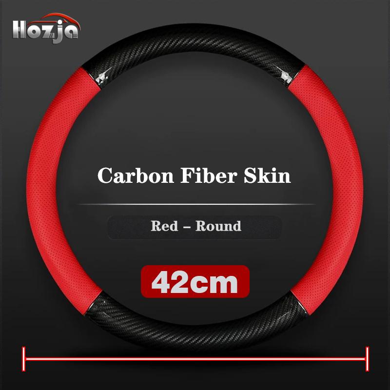 38cm 40cm 42cm 45cm 47CM Carbon fiber Leather Steering Wheel Cover Non slip breathable For Truck Bus Auto Interior Accessories