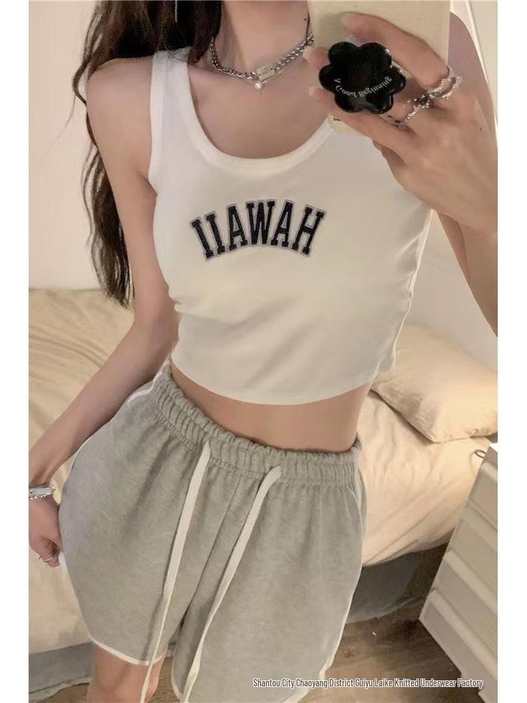 Stylish Embroidered Spaghetti Strap Bandeau Top with Fixed Cup