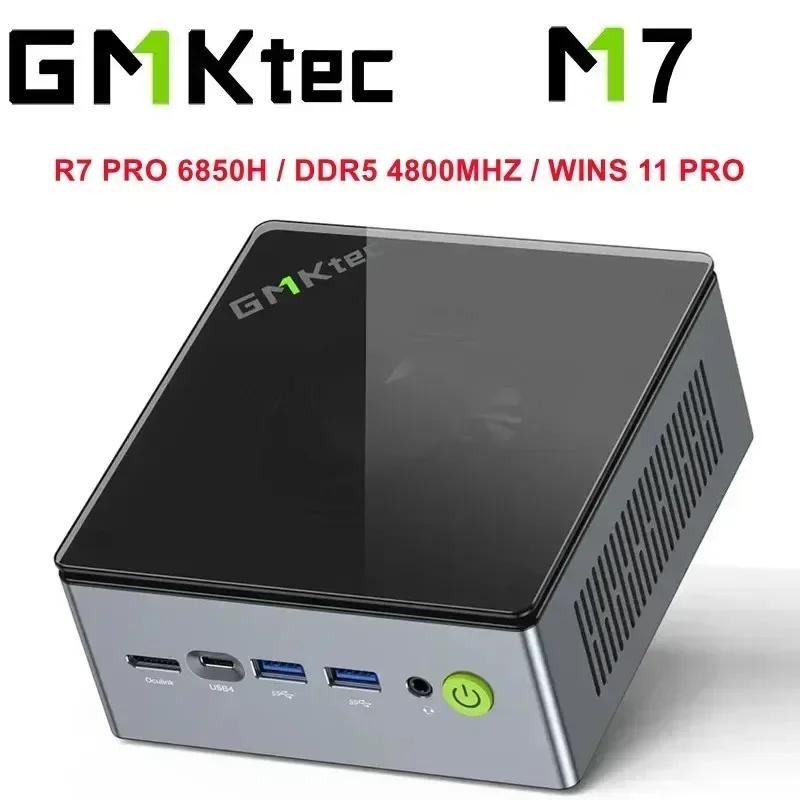 GMKtec M7 Mini PC R7 PRO 6850H Windows 11 Pro DDR5 4800MHz NVMe PCIe 3.0 WiFi 6 BT5.2 USB4.0 2 Fans 70W TDP Oculink Port Gaming