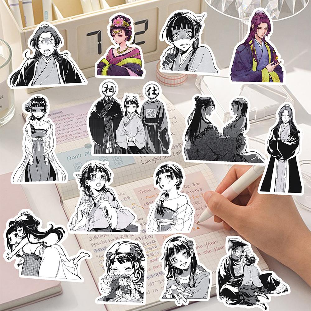 10/30/88pcs Black White Anime The Apothecary Diaries Stickers Funny Cartoon Decals Scrapbook Phone Laptop Graffiti Sticker Pack