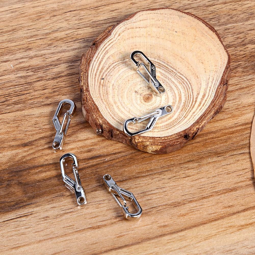 5PCS Bag EDC Alloy Outdoor Mini Spring Hook Keychain Carabiner Key Ring Clips Hook(silver)
