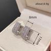 Stylish high-end earrings, double-row zircon U-shaped design earrings, elegant and fashionable accessories