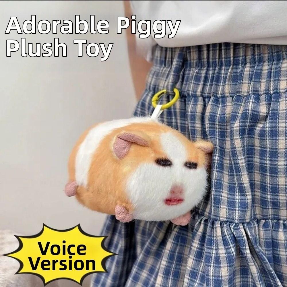 Adorable Creative Dutch Pig Pendant Vocal Cute Stuffed Animal Keyring Fluffy Kawaii Cartoon Pig Car Decoration