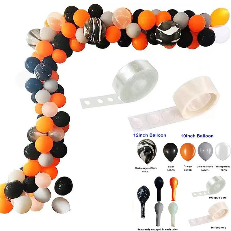 Halloween Balloon Chain Arch Set Ghost Festival Bat Sticker Party Balloon Decoration Yard Balloon