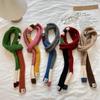 New Striped Plush Scarf Narrow Thin Long Scarves Fashion Korean Winter Warmer Scarf Casual Street Neckerchief for Men and Women