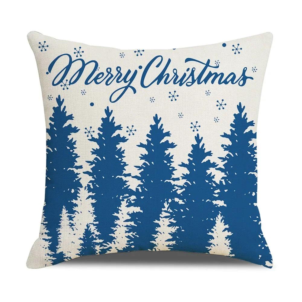 Xmas Cushion Cover Pillowcase Holiday Decor Christmas Pillow Covers Antler Bear Snowflake Christmas Tree Pillow Case
