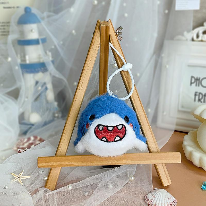 Fluffy Cute Ocean Animal Plush Keychain Stuffed Doll Pendant Keyring Portable Shoulder Bag Ornament for Teen Girls