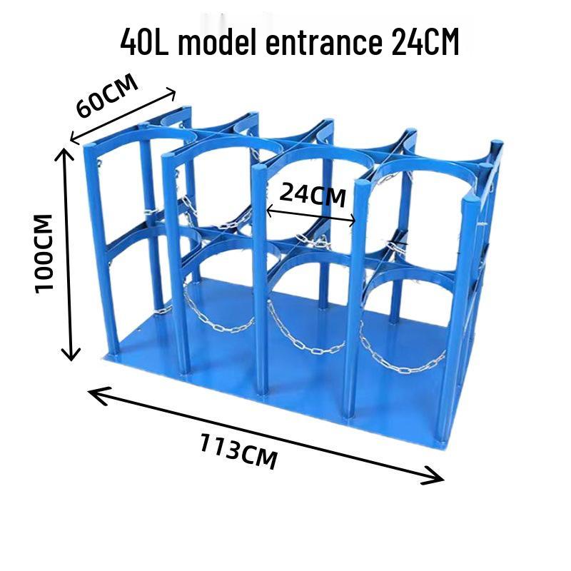 Dual Cylinder Anti-Tip Rack for Lab Oxygen and Acetylene Tanks