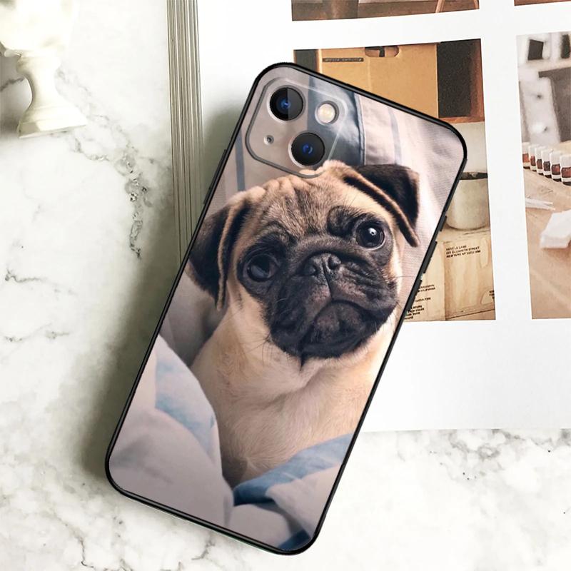 Süßer Mops Hund Hülle Für iPhone 15 16 13 12 Mini 11 14 Pro Max 7 8 Plus X XR XS Max Handyhülle