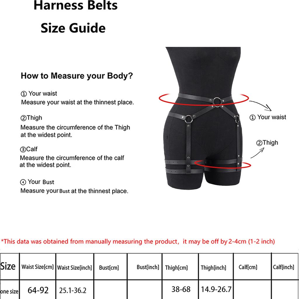 Pu Leather Leg Harnesses For Women Gothic Punk Women'S Leg Garter Harness Belt - Adjustable Pu Leather Body Waist Belt.