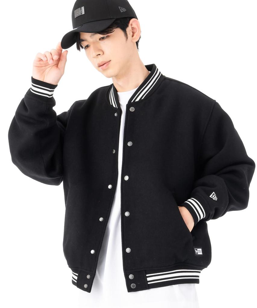 NEW ERA Jacket Varsity Melton Box Logo 14514616 NER35A6199 Black L