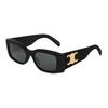 Triomphe Logo Rectangular Sunglasses Women Sunglasses Black Gold 4S282CPLB.39GR