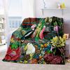 Floral Parrot Print Flannel Throw Blanket Soft Cozy Fleece for Sofa Bed Travel Camping Living Room All Season Decor Gift