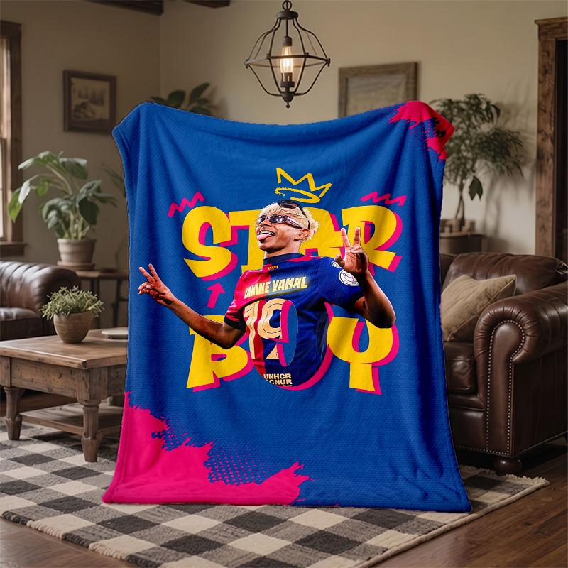 Lamine Yamal Print Flannel Blanket Soft Warm Sofa Bed Throw Blanket For Home Office Bedroom