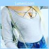 Elegant Womens V Neck Plunge Long Sleeve Plain Stretch Bodysuit Catsuit Leotard Top