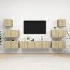 VidaXL TV Unit Set, 8 Pcs, Sonoma Oak Chipboard