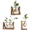 Decoration Bonsai Terrarium Tabletop Flower Pot Glass Vase Wooden Frame Hydroponic Plant Vases