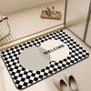 Simple Bathroom Anti Slip Absorbent Carpet Cute Cat and Dog Stripes Checkered Door Mat Living Room Home Decoration Rug