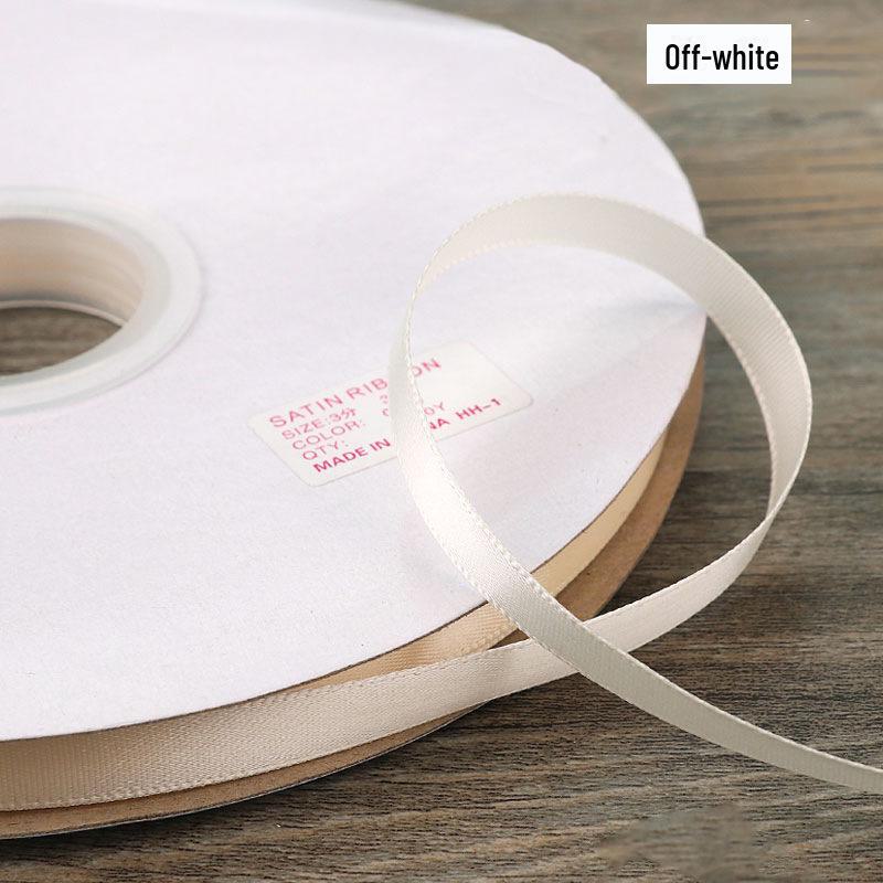1cm High-Density Silk Ribbon for DIY Bows, Gift Wrapping, Cake Decoration, and Flower Bouquets