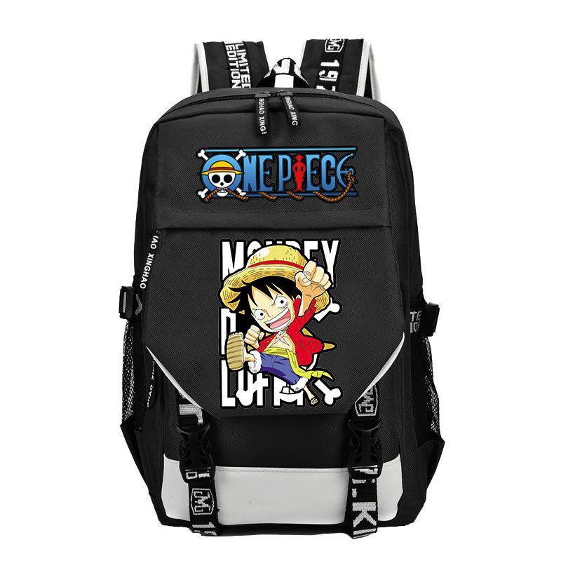 Japan cartoon comics One Piece themed printed backpack with USB port large capacity stylish backpack 0033
