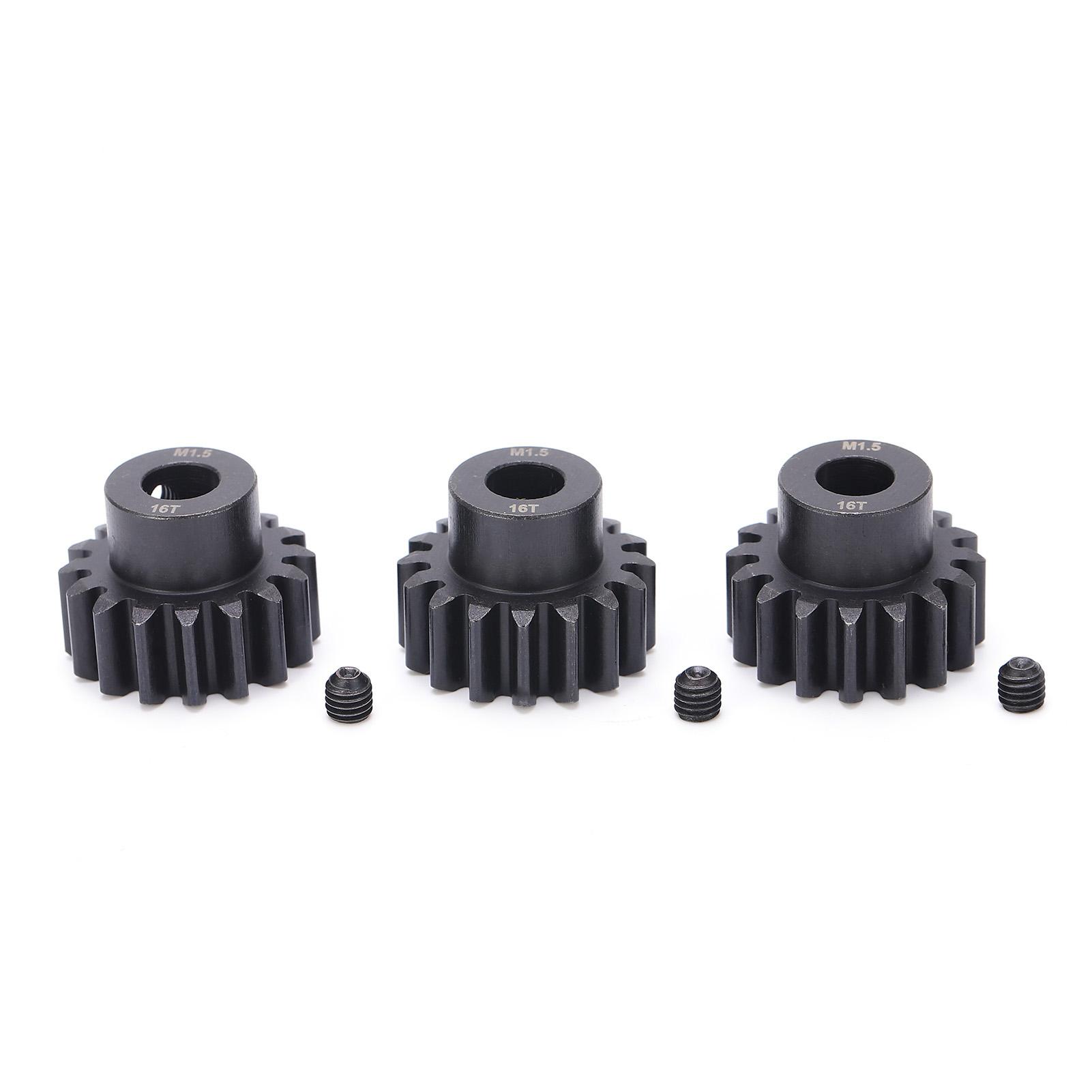 

3pcs M1.5 Pinion Motor Gear 16T 8mm Shaft Steel Gear for 16 15 RC Car Brushless Motor