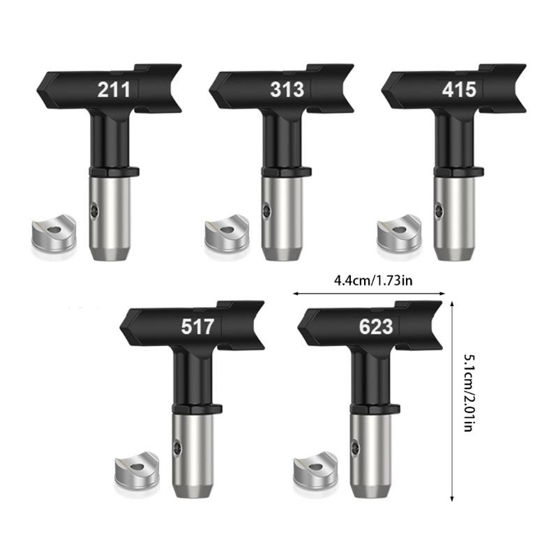 Airless Sprayer Tips Kits 5PCS Interchangeable Paint Sprayer Nozzles Suitable For Craft Project and Professional Use
