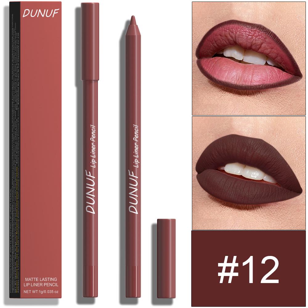 DUNUF 24-Color Waterproof Long-lasting Foam Lip Liner Set