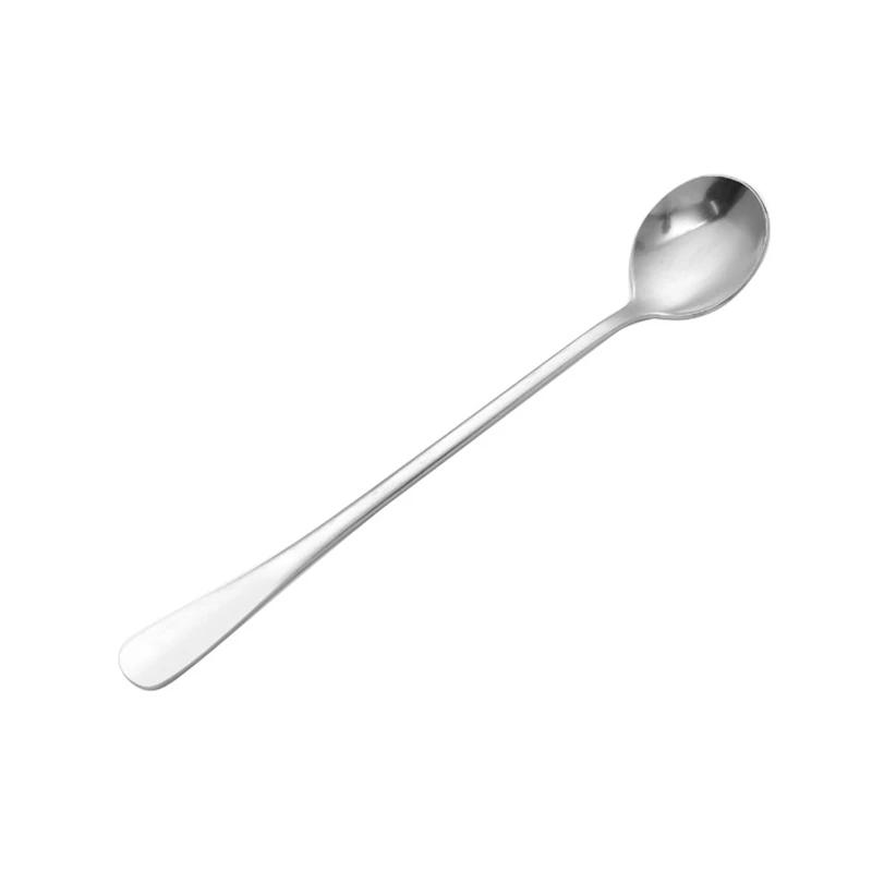 304 Stainless Steel Long Handle Spoon Tea Spoon Dessert Coffee Ice Cream Spoons Kitchen Accessories Bar Tools New Direct Sales