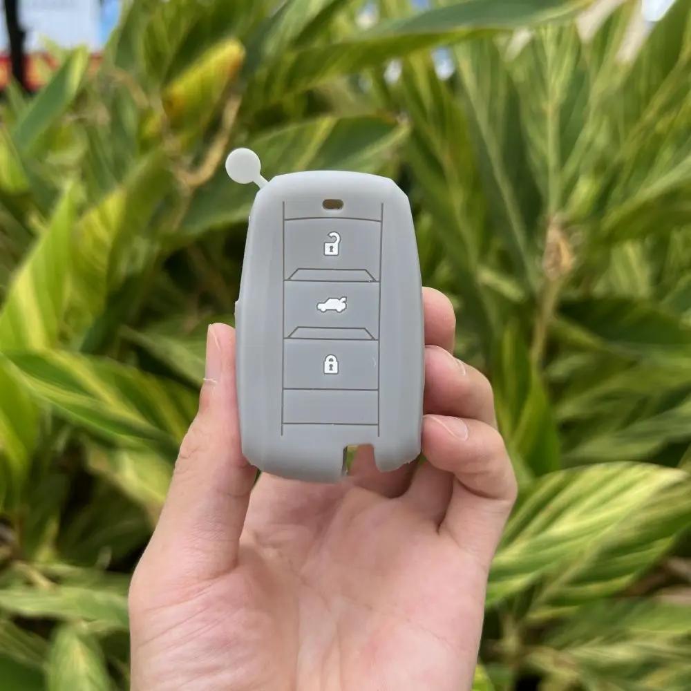 

3 Buttons Silicone Key Cover Case Rubber Skin Shell Protector for Changan CS15 EADO Raeton CS35 CS55 CS75 Keychain Accessories серый