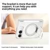 For iPhone Duo Fold Case Transparent Magnetic  rotate stand Protective Back Cover For MagSafe Wireless Charging Phone Shell