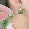 925 Silbernadel Voll Diamant Lila Zirkon Hohle Ohrringe: Einzigartiges High-End-Design für Frauen