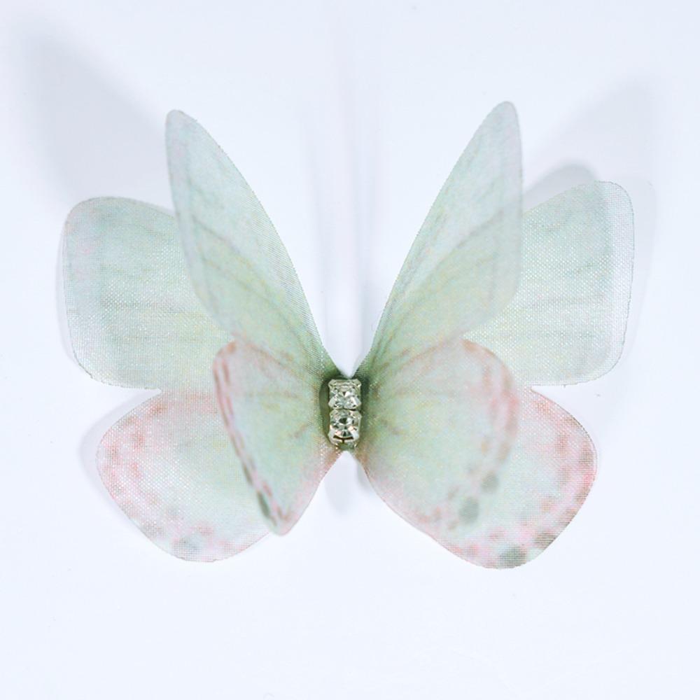 50Pcs 3D Organza Fabric Butterfly Appliques Clothes Sewing Patch  Bridal Hair Accessories