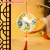 Shadow Box Style Moon Goddess Lantern Translucent Warm Backlight Paper Cut Shadow Lamp Cell Battery Operated Circular Wood