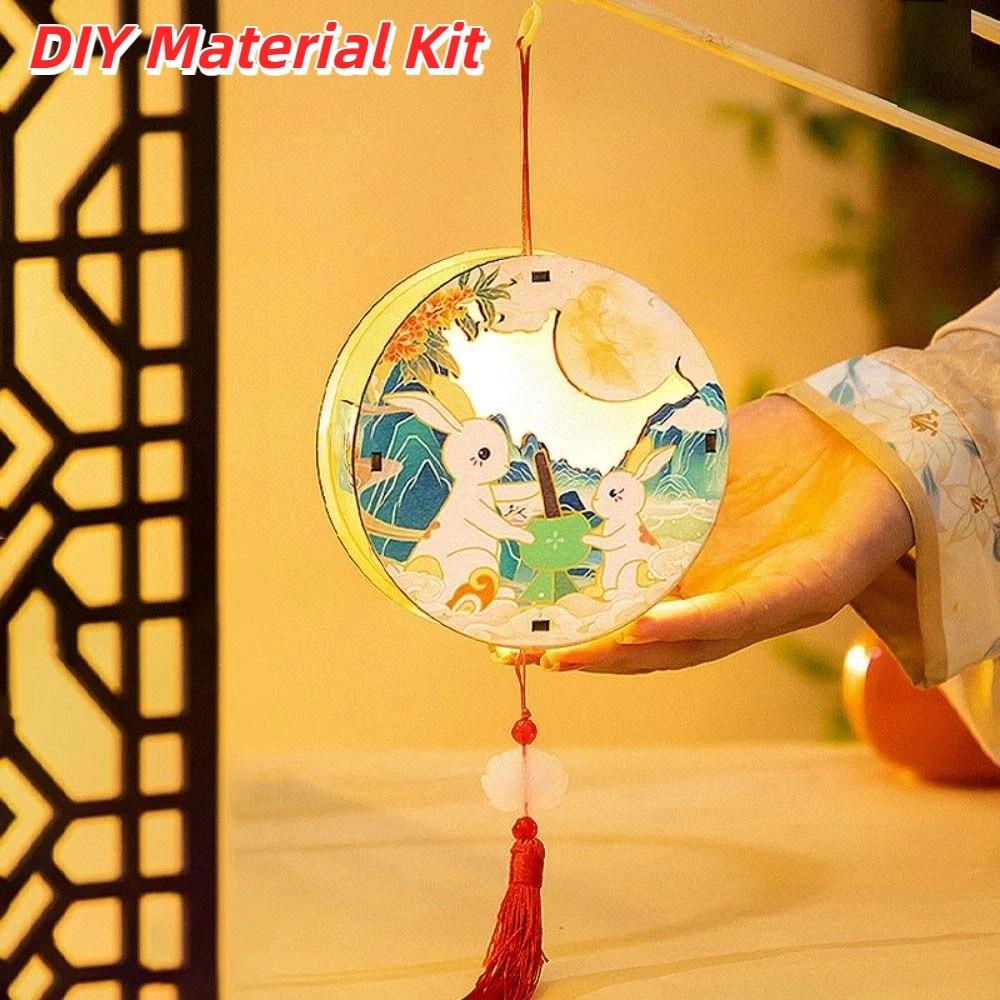 Multi-Layered Paper Paper Cut Shadow Lamp Translucent Mid-Autumn Wood Light  Myth Lovers Style 3