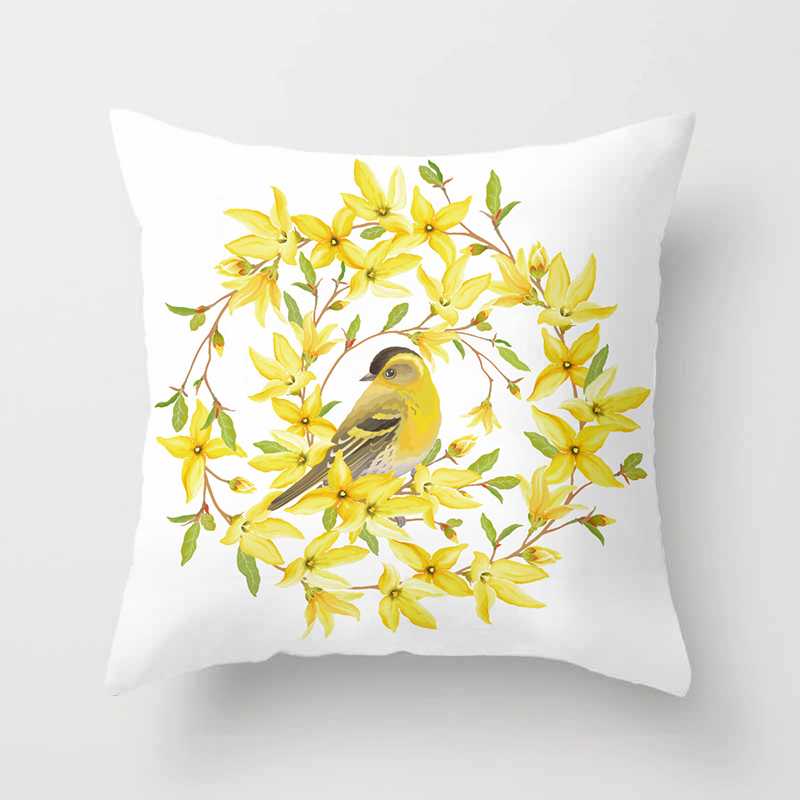 Vogel-Druck, Pfirsichhaut-Kissenbezug, Kissenbezug, Sofa, Zuhause, Schlafzimmer, Dekor, Kissenbezug