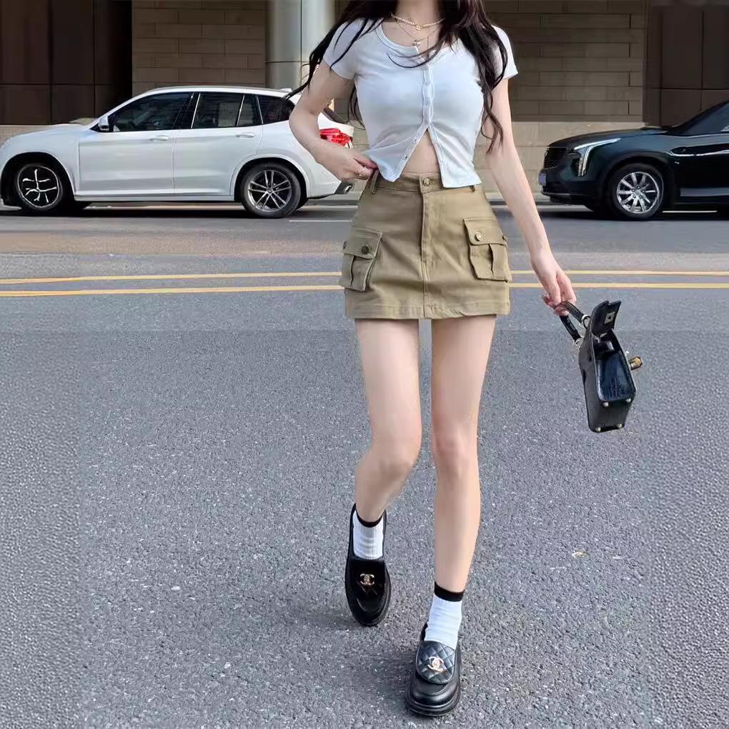 Women's High Waist A-Line Denim Mini Skirt for Spring/Summer