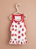 Summer Dog Dress for Small Dogs Strawberry & Lime Printed Ruffle Hem Pet Cat Clothes Fruit - Patterned Puppy Girl Dresses
