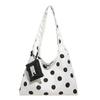 Borsa a Tracolla in Tela a Pois Reversibile Grande Capacità Design con Laccio Casual Coreana Morbida Tendenza Borsa a Spalla da Pendolare Donna
