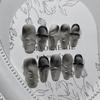 Handmade Gel Nail Stickers with Ink Wash Colors and Wrap-Around Tips