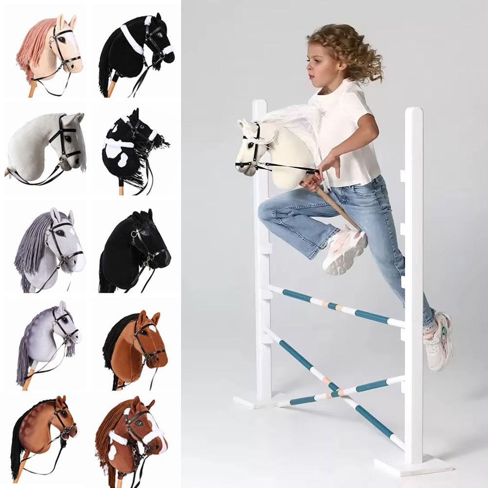 Kids Pretend Play Horse Ride-On Stick Toy Realistic Hobby Horse Riding Stick  Costume Accessory