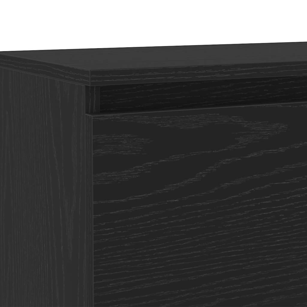 TV Cabinet with LED Lights Black Oak Effect 120 x 30 x 36 cm