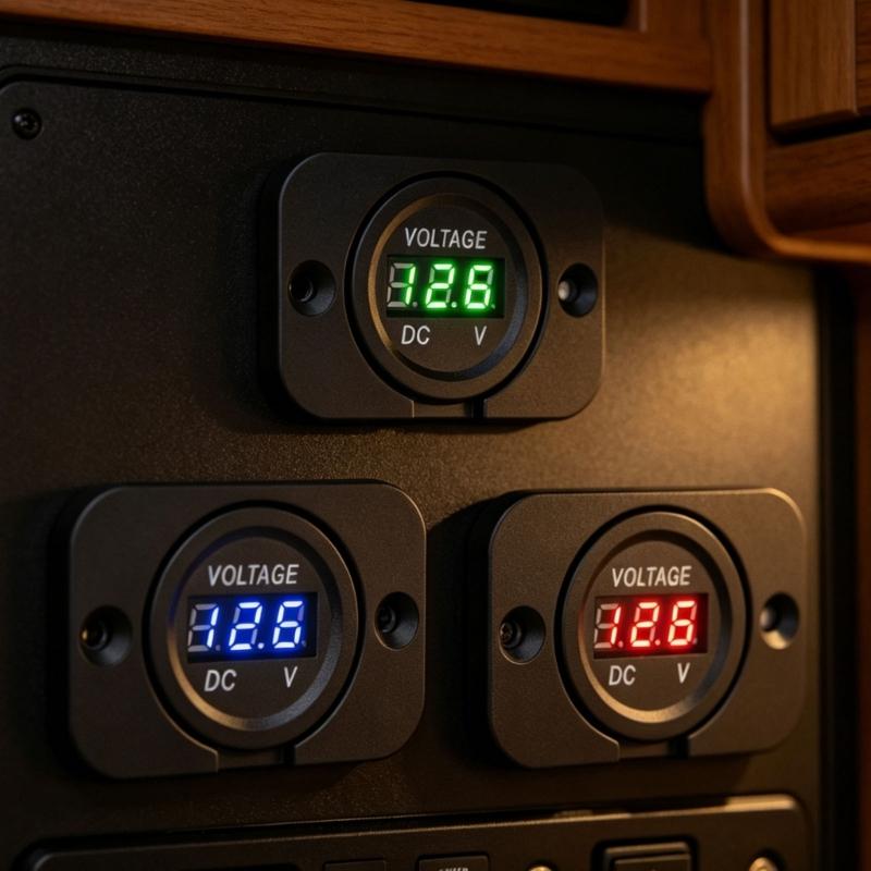 Bright LED Display Voltage Monitor Universal 12V 24V Voltmeter Panel Battery Monitor For Automotive Use