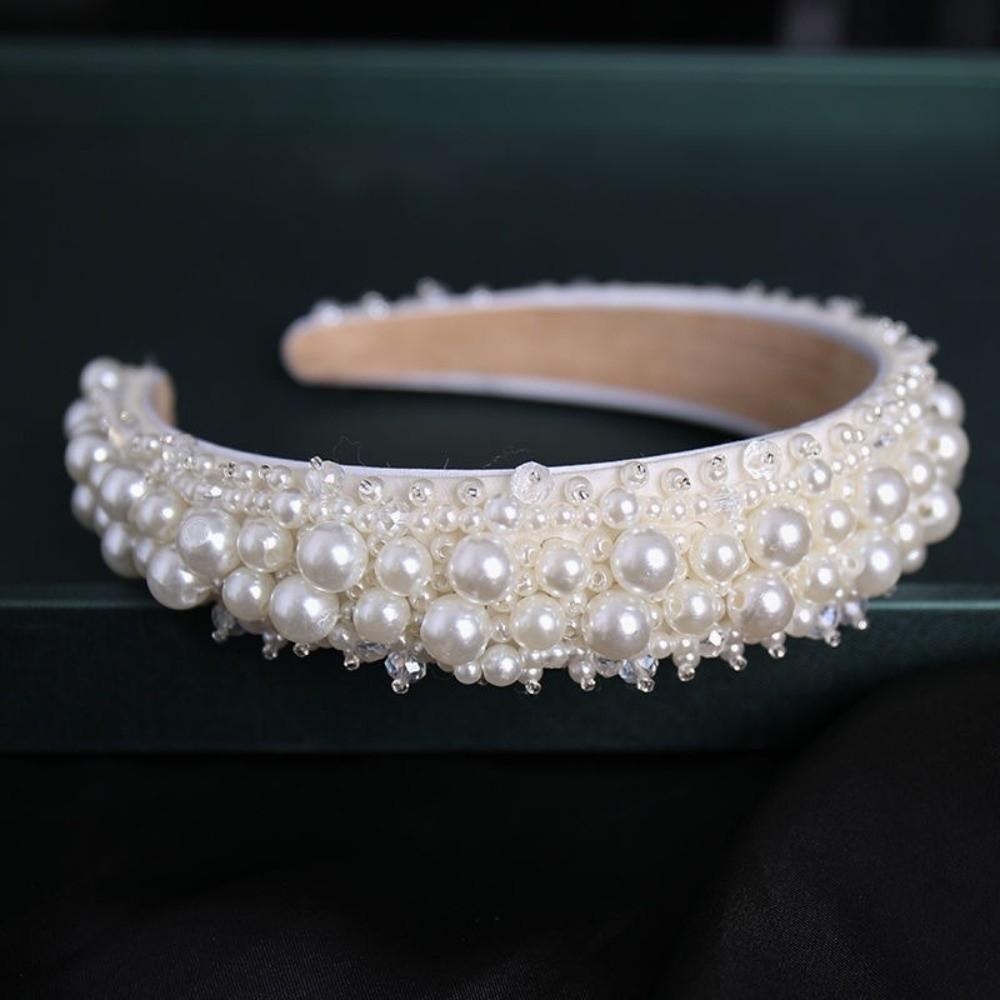 Large Pearl Headbands Baroque Women Hairbands Headwear Bridal Hair Hoop  Party