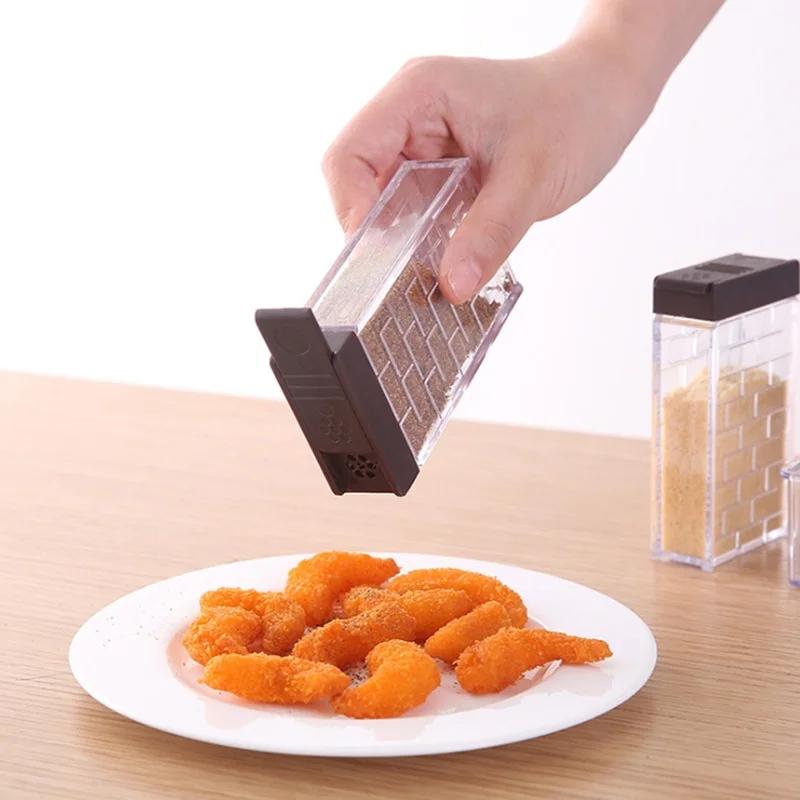 6ks/sada Kuchyňský regál Plastová nádoba Domácí Multifunkční Nádoba na koření Kořenky Cukřenka Solnička Pouzdro na koření Skladovací doplňky