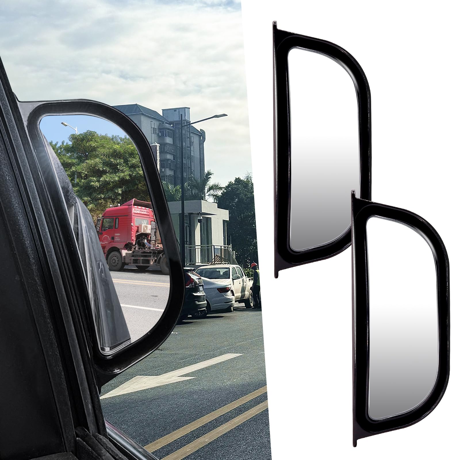 

Xuzimaoyi Car Blind Spot Adjustable Mounted Blind Auxiliary Additional Side Rear View Spot Mirror for Universal 2 Pieces Mirror, Spot, Back, Cars,