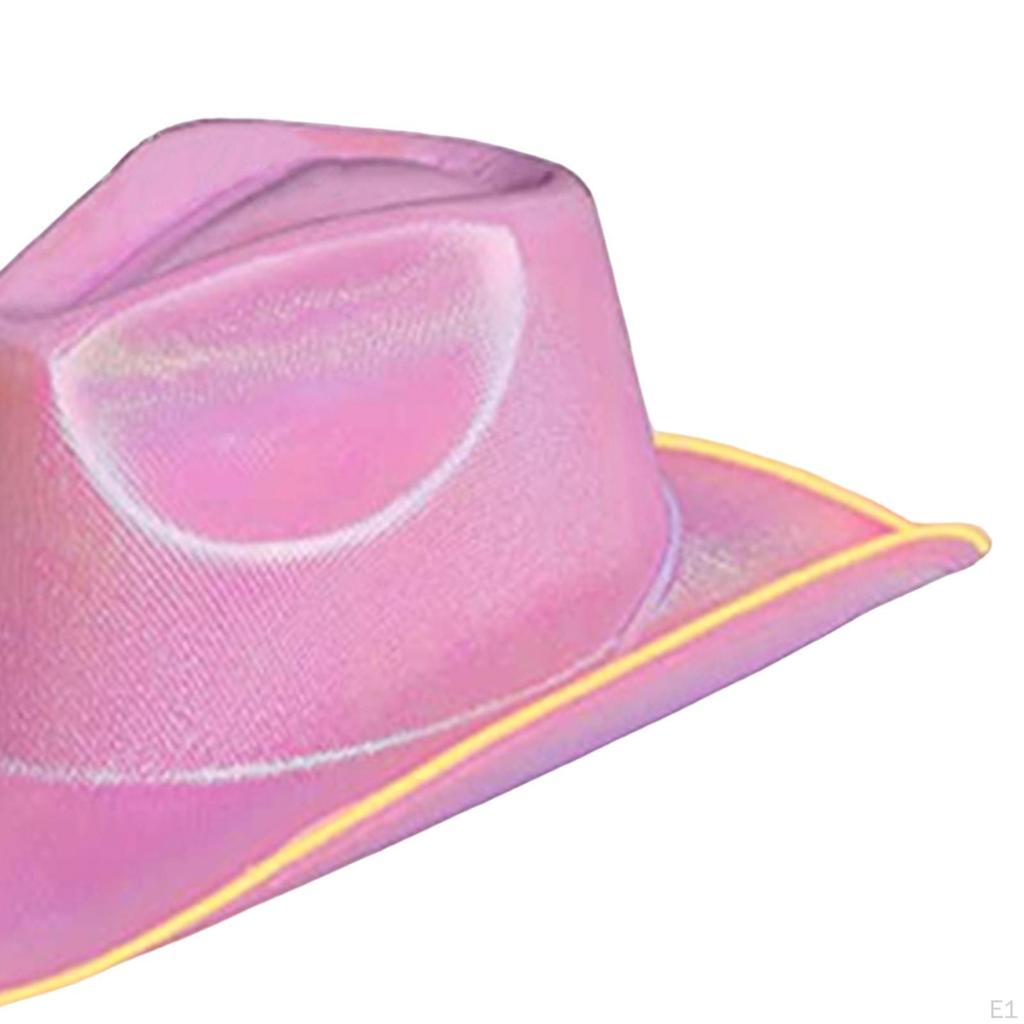 LED Cowboy Hat, Light up Headgear Rave Cap Cowgirl Hat Western for Party Role
