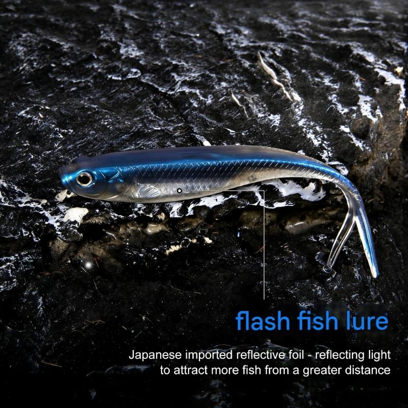6Pcs Soft Lures Floating Baits Artificial Swimbaits Fork Tail Swimbaits Lures Soft Artificial Baits Fishing Lures