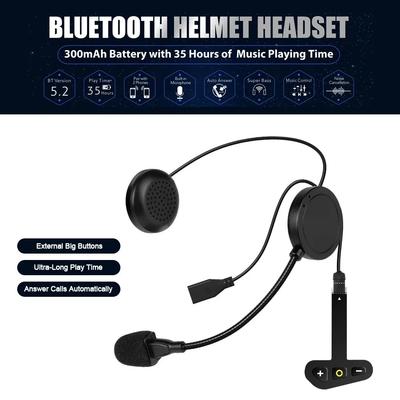Motorcycle Helmet Bluetooth Intercom 35H Battery Hands-Free Phone System Waterproof