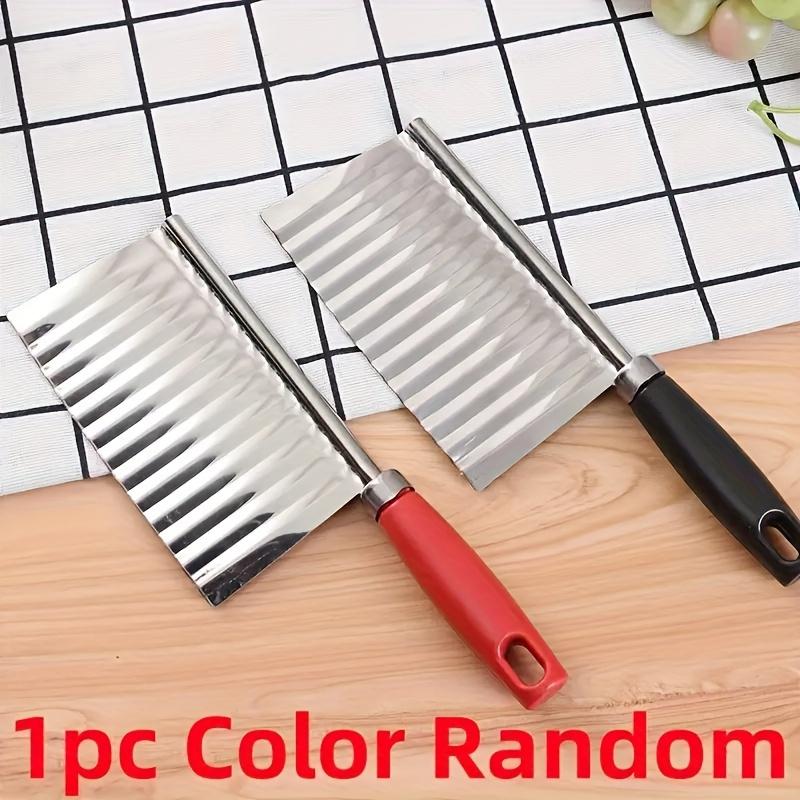 

Нержавеющая сталь Нож для фигурной резки, 1 шт. - Ручной волнистый измельчитель для нарезки картофеля фри и овощей, Прочная кухонная утварь для декоративной нарезки 2pc